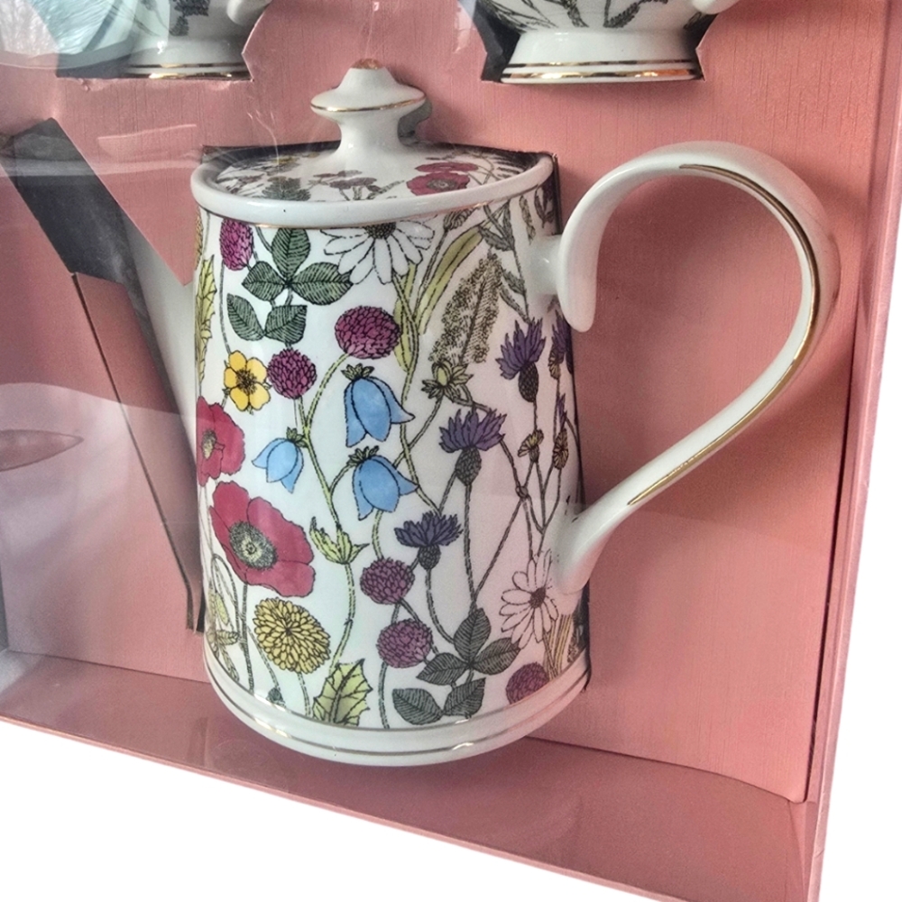 Grace Teaware Fine Porcelain Floral 5 Piece Tea Set - Picture 3 of 10